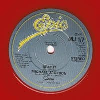MICHAEL JACKSON Beat It Vinyl Record 7 Inch Epic 1983 Red Vinyl.